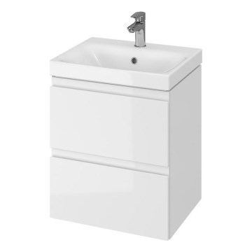 Cersanit S929-012 - Armario de baño suspendido con lavabo MEDDIE 57x49,4 cm blanco brillante